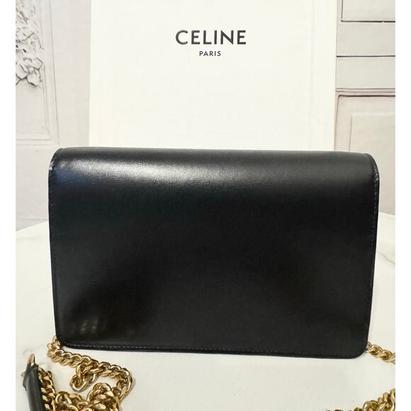 CELINE Shiny Calfskin Triomphe Margo Wallet on Chain - Picture 9 of 13